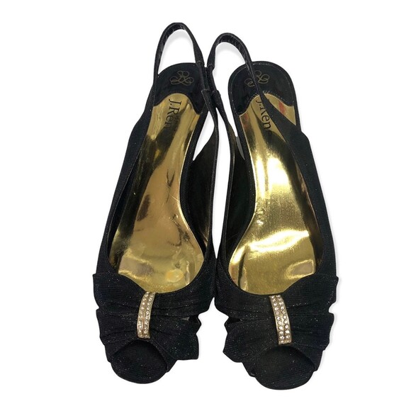 J.Renee Slade Black Low Heel Slingback Sandal - Picture 3 of 7